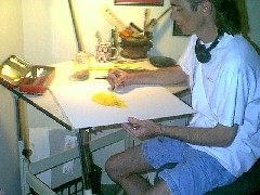 Chuck at the drawing table 